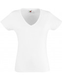 Woman's V-neck T-shirt "Fruit of the loom", (SC61398)