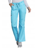 Pantalon médical Femme cordon et élastique, Cherokee Workwear Originals (4020), couleur turquoise vue face